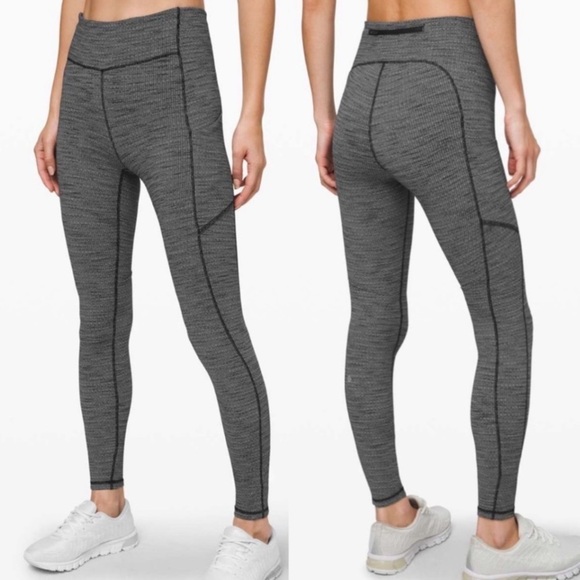 Lululemon Speed Up Tight 28" Full-On Luxtreme Variegated Knit Black‎ Heather 2 - Picture 1 of 14